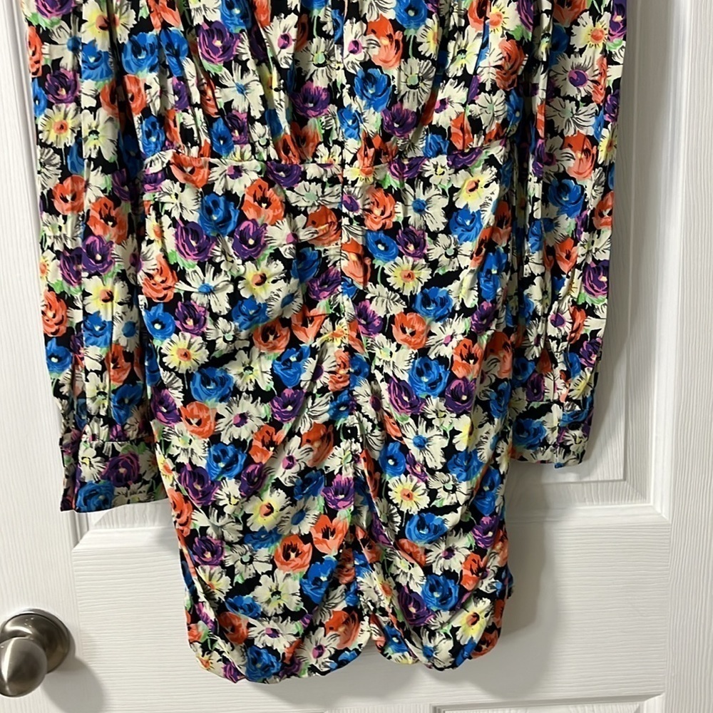 ⭐️ NWOT- Zara floral print long-sleeve mini dress- size XS - Picture 5 of 11